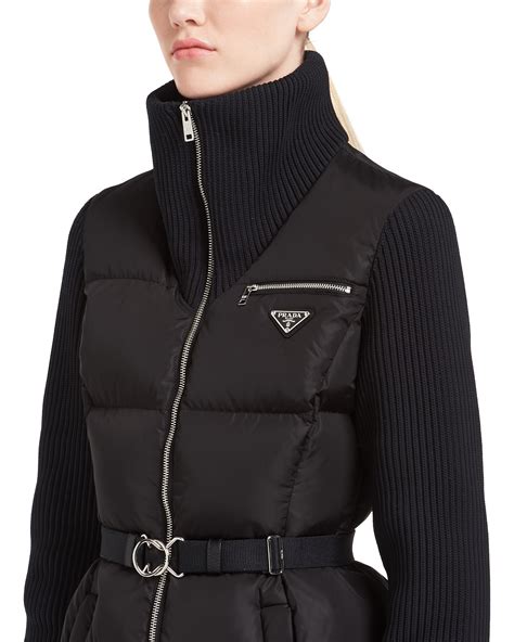 prada women puffer coat|Prada puffer jacket ladies.